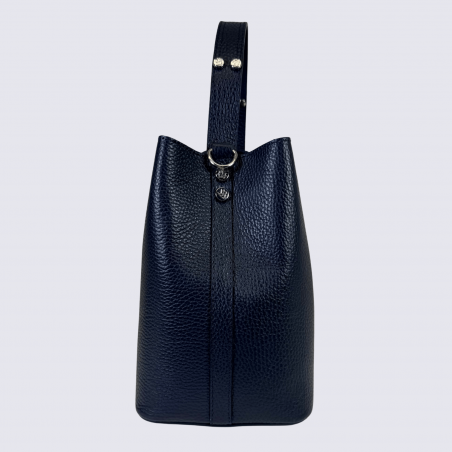 Mini sac Charlotte, sac bandoulière moderne femme en cuir marine