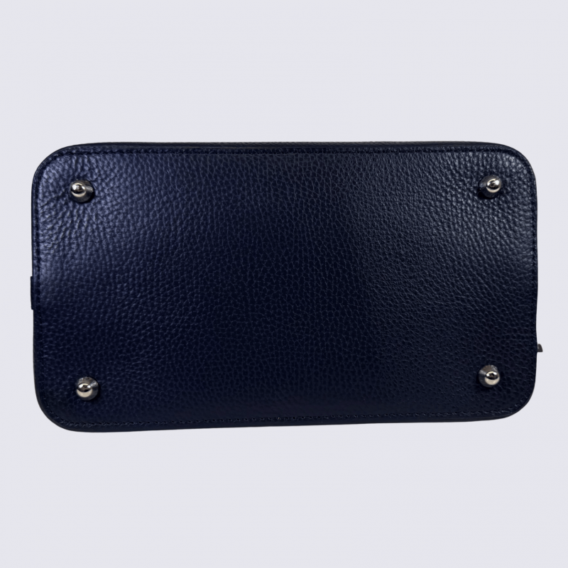 Mini sac Charlotte, sac bandoulière moderne femme en cuir marine