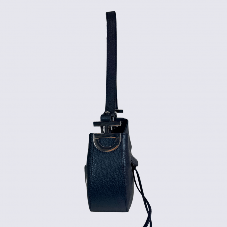 Mini sac Charlotte, sac bandoulière moderne femme en cuir marine