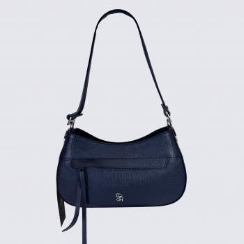 Mini sac Charlotte, sac bandoulière moderne femme en cuir marine