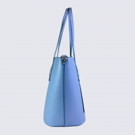 Sac Charlotte, sac bandoulière moderne femme en cuir azur