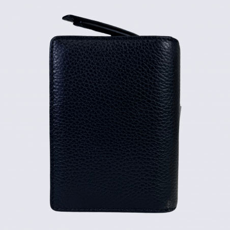 Porte feuilles Charlotte, porte feuilles moderne femme en cuir noir
