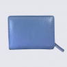 Porte feuilles Charlotte, porte feuilles moderne femme en cuir bleu ciel
