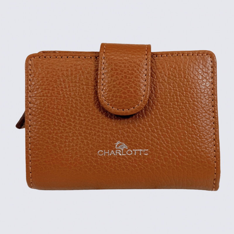 Porte feuilles Charlotte, porte feuilles moderne femme en cuir