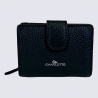 Porte feuilles Charlotte, porte feuilles moderne femme en cuir noir