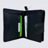 Porte feuilles Charlotte, porte feuilles moderne femme en cuir noir