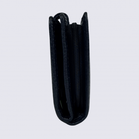 Porte feuilles Charlotte, porte feuilles moderne femme en cuir noir