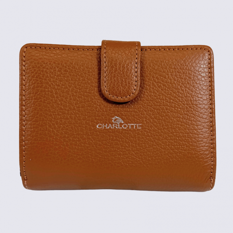 Porte feuilles Charlotte, porte feuilles moderne femme en cuir