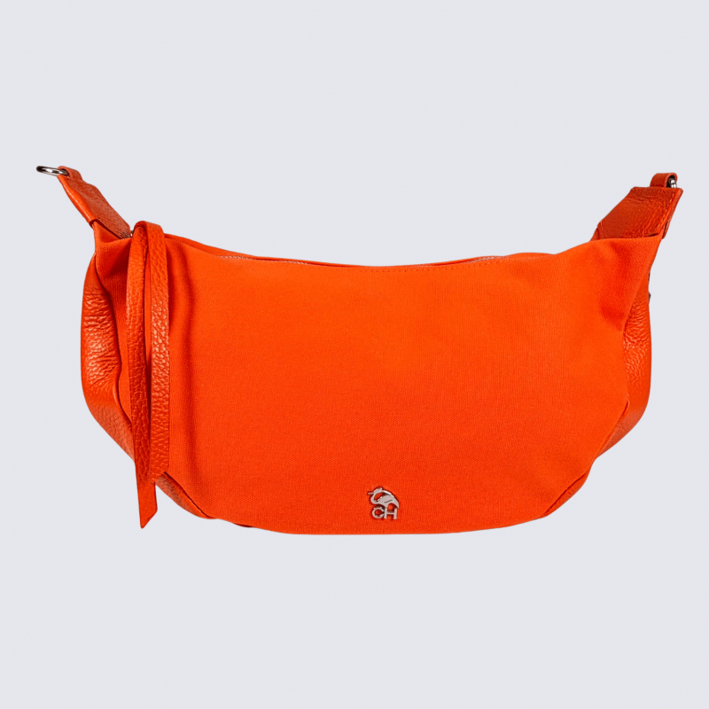 Sac à bandoulière Charlotte, sac à main en cuir orange
