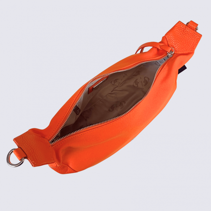 Sac à bandoulière Charlotte, sac à main en cuir orange