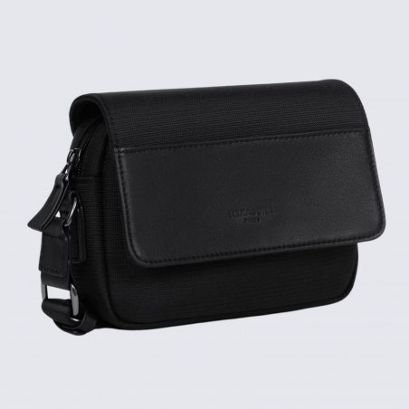 Sacoche Hexagona, sacoche homme en nylon et cuir noir
