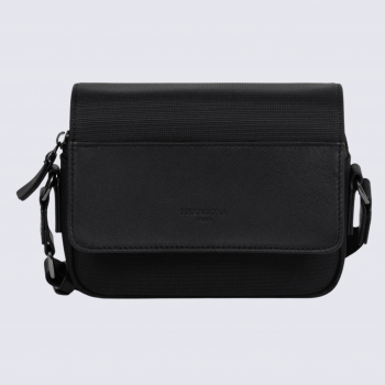 Sacoche Hexagona, sacoche homme en nylon et cuir noir