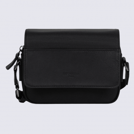Sacoche Hexagona, sacoche homme en nylon et cuir noir