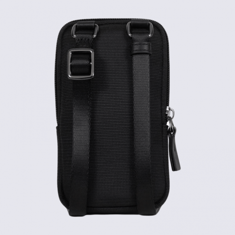 Sacoche Hexagona, sacoche homme en nylon et cuir noir
