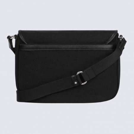 Sac porté travers Hexagona, sac porté travers en nylon noir