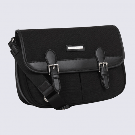 Sac porté travers Hexagona, sac porté travers en nylon noir
