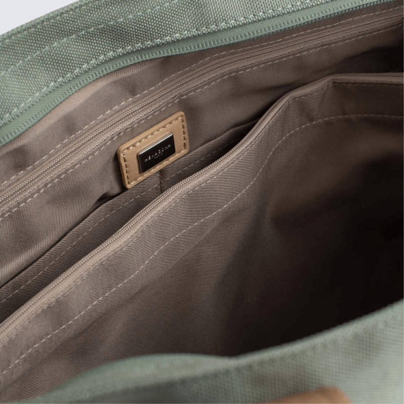 Sac cabas porté épaule Hexagona, sac cabas porté épaule en nylon menthe