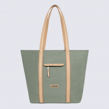 Sac cabas porté épaule Hexagona, sac cabas porté épaule en nylon menthe