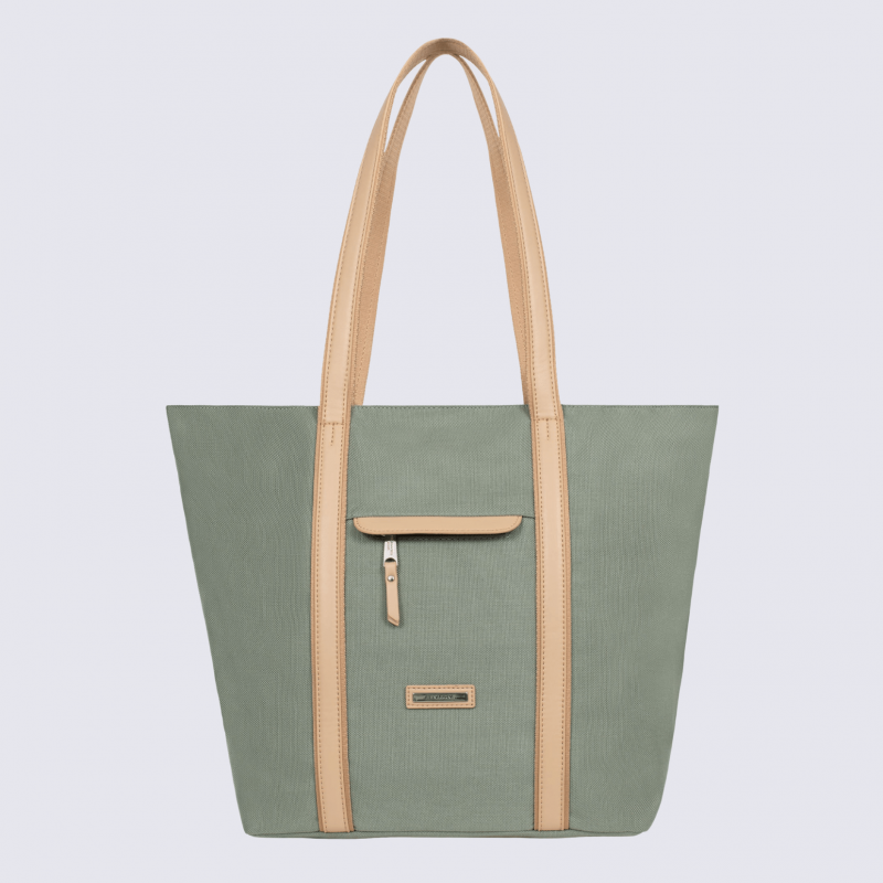 Sac cabas porté épaule Hexagona, sac cabas porté épaule en nylon menthe