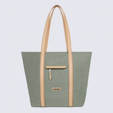 Sac cabas porté épaule Hexagona, sac cabas porté épaule en nylon menthe