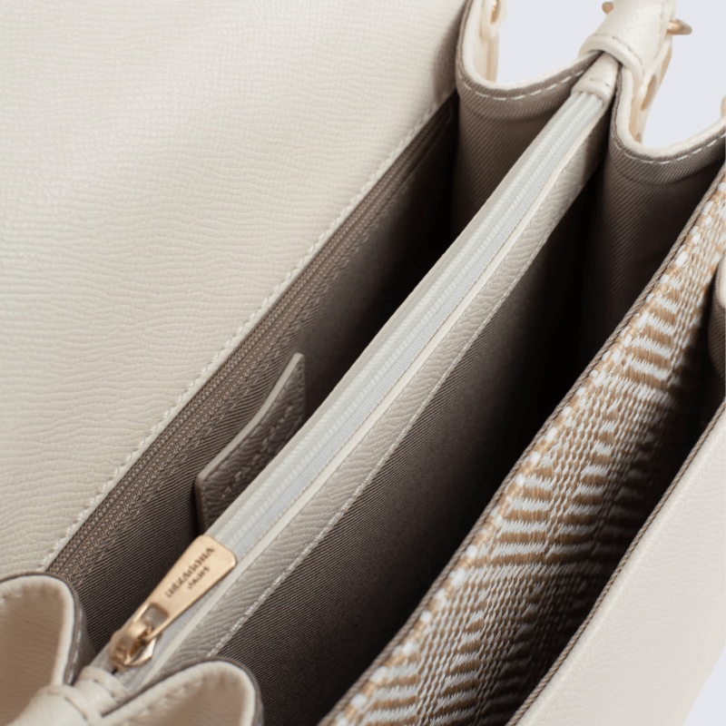 Sac porté travers Hexagona, sac porté travers en toile blanc