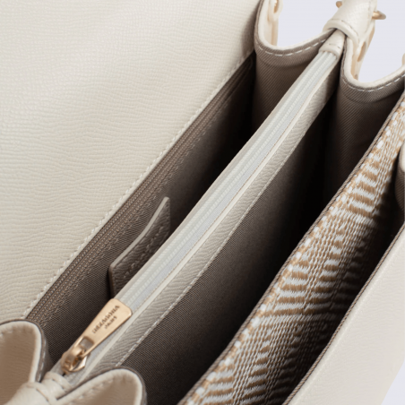 Sac porté travers Hexagona, sac porté travers en toile blanc
