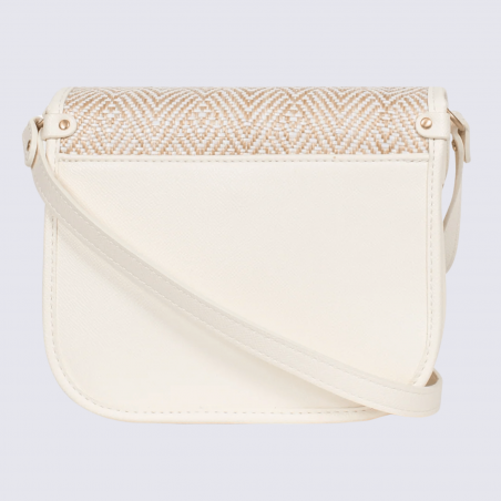 Sac porté travers Hexagona, sac porté travers en toile blanc