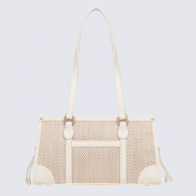 Sac porté épaule 2 anses Hexagona, sac porté épaule 2 anses en toile blanc