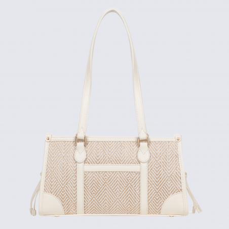 Sac porté épaule 2 anses Hexagona, sac porté épaule 2 anses en toile blanc
