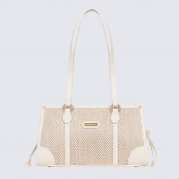 Sac porté épaule 2 anses Hexagona, sac porté épaule 2 anses en toile blanc
