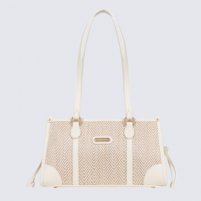 Sac porté épaule 2 anses Hexagona, sac porté épaule 2 anses en toile blanc
