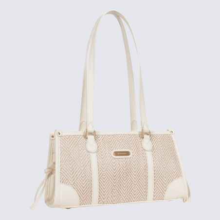 Sac porté épaule 2 anses Hexagona, sac porté épaule 2 anses en toile blanc
