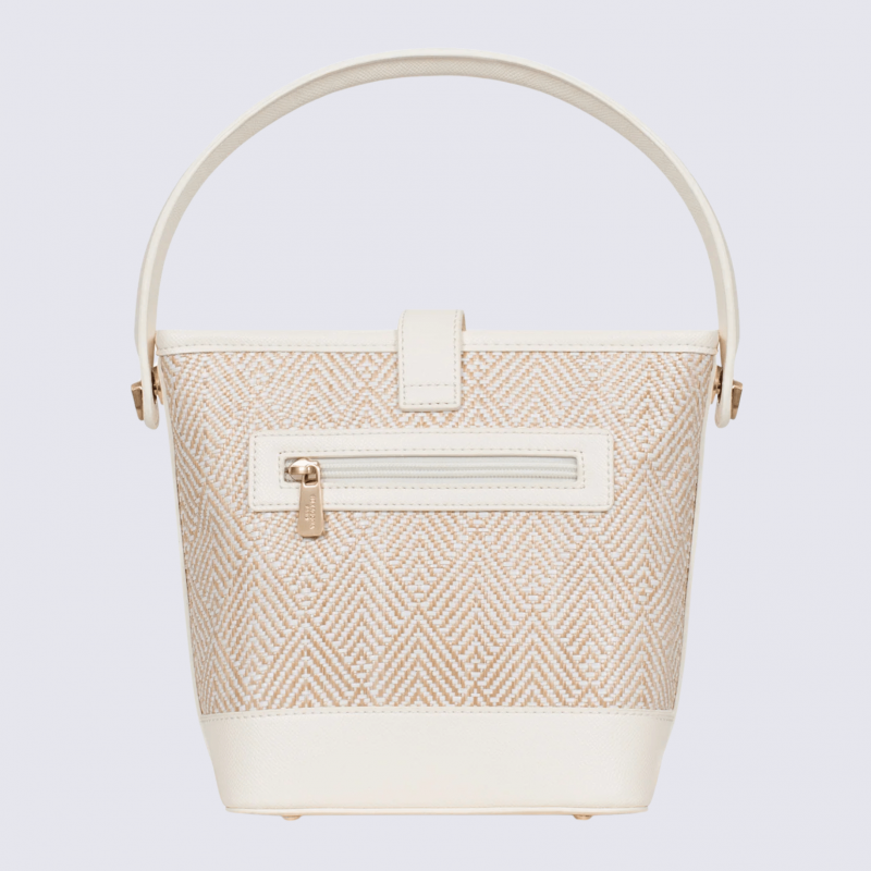 Sac porté main 1 poignée Hexagona, sac porté main 1 poignée en toile blanc