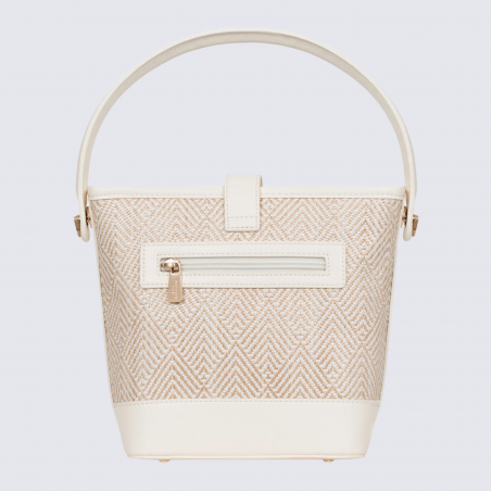 Sac porté main 1 poignée Hexagona, sac porté main 1 poignée en toile blanc
