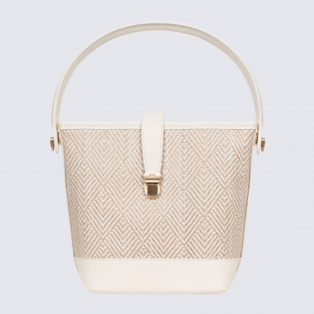 Sac porté main 1 poignée Hexagona, sac porté main 1 poignée en toile blanc
