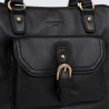 Sac porté main deux poignées Hexagona, sac porté main deux poignées en cuir noir