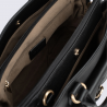Sac porté main deux poignées Hexagona, sac porté main deux poignées en cuir noir