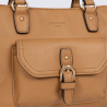 Sac porté main deux poignées Hexagona, sac porté main deux poignées en cuir havane