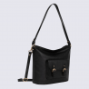Sac besace Hexagona, sac besace en cuir noir