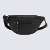 Sac porté travers Hexagona, sac porté travers en cuir noir