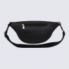 Sac porté travers Hexagona, sac porté travers en cuir noir
