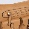 Sac porté travers Hexagona, sac porté travers en cuir havane