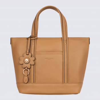 Sac cabas porté main Hexagona, sac cabas porté main en cuir havane