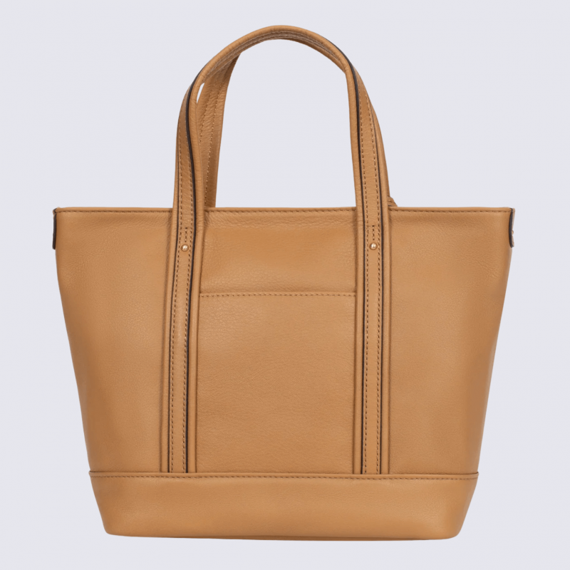 Sac cabas porté main Hexagona, sac cabas porté main en cuir havane
