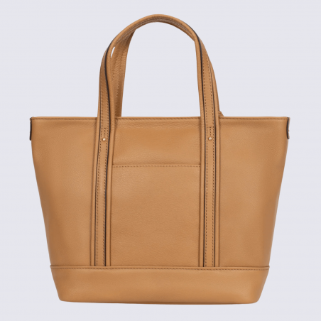 Sac cabas porté main Hexagona, sac cabas porté main en cuir havane