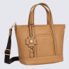 Sac cabas porté main Hexagona, sac cabas porté main en cuir havane