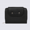 Portefeuille Hexagona, Portefeuille femme en cuir de vachette noir