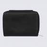 Portefeuille Hexagona, Portefeuille femme en cuir de vachette noir