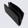 Portefeuille Hexagona, Portefeuille compact mixte en cuir de vachette grainé noir