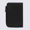 Portefeuille Hexagona, Portefeuille compact mixte en cuir de vachette grainé noir